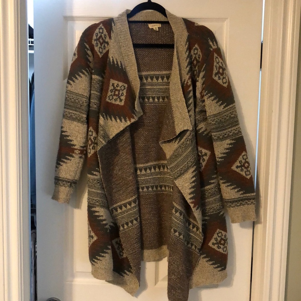 Aztec print oversized sweater